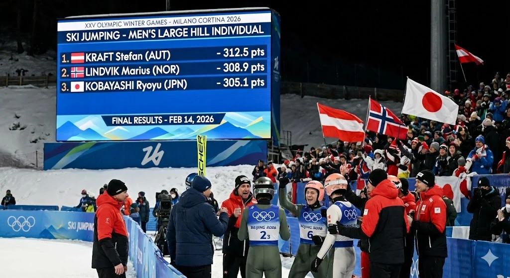 2026 Winter Olympics Ski Jumping Men’s Large Hill Results