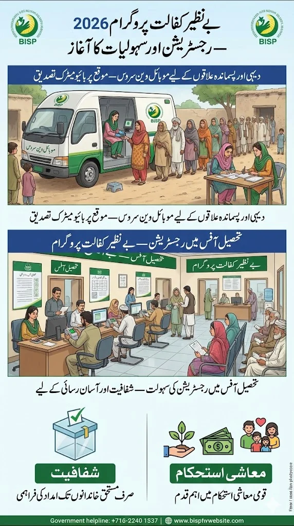 Benazir Kafalat 2026 Registration Via Mobile Van and Tehsil Office
