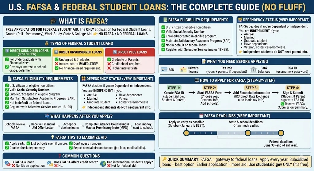 Federal Student Loans Complete FAFSA Guide And Eligiblity and How To Apply